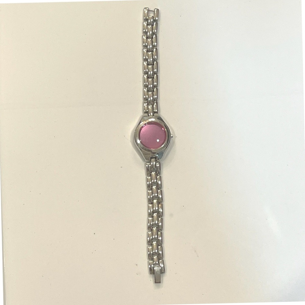 FMD Womens Pink Dial Silver Link Bracelet Watch FMDAW504 Vintage Untested